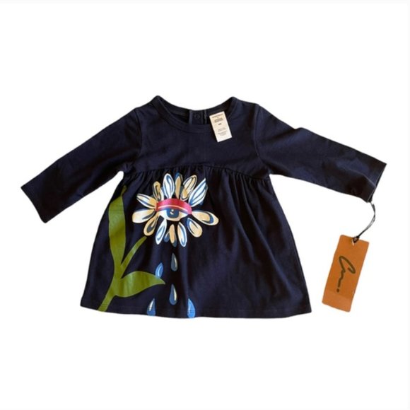 Nordstrom Other - Nordstrom Cristina Martinez Girls Graphic Dress Blue Navy 24 Months Garden Eye